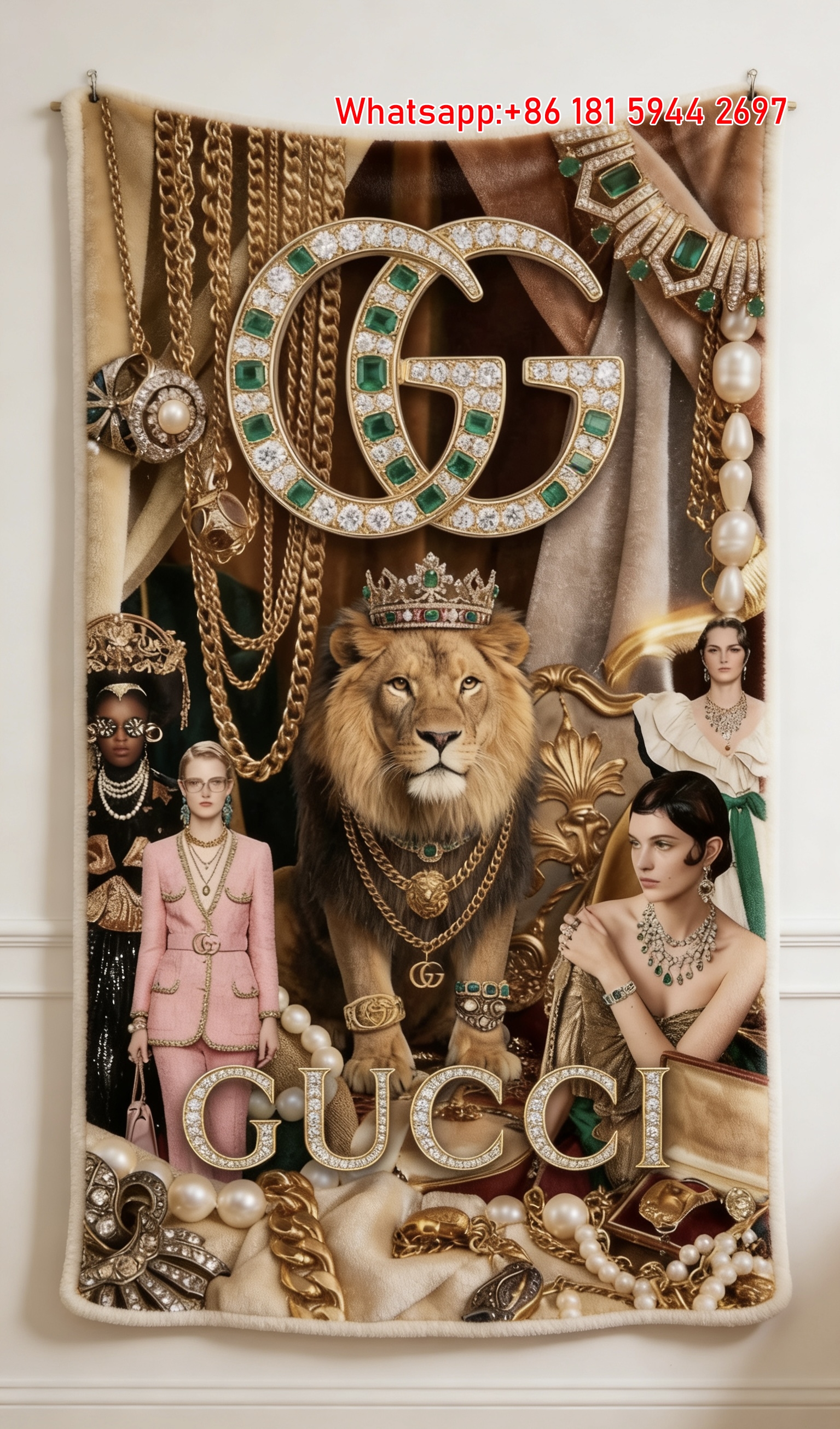 Gucci Lion King Opulence Tapestry Gucci Jeweled Monarch Throw blankets IMG_2721